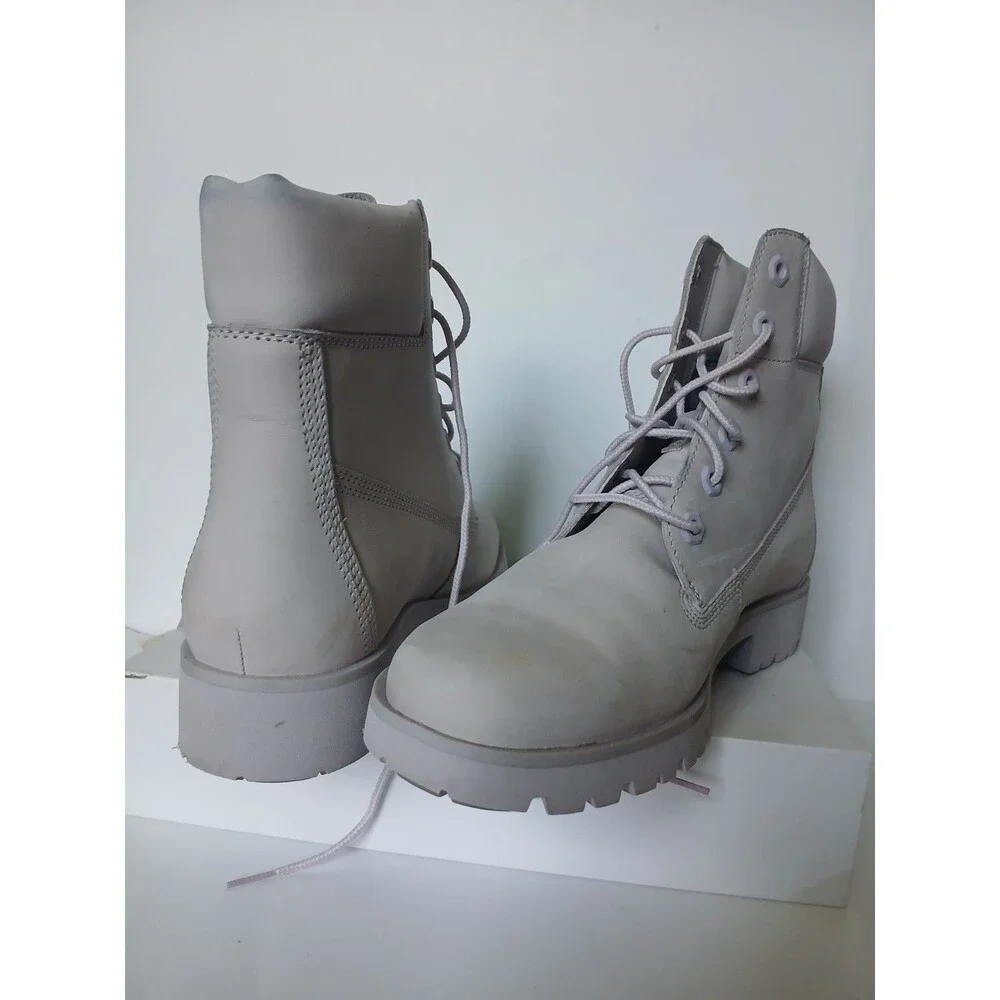 Timberland Premium 6 Inch Boots LightGray Nubuck Women's Size 8.5 Waterproo Lace - Picture 6 of 7